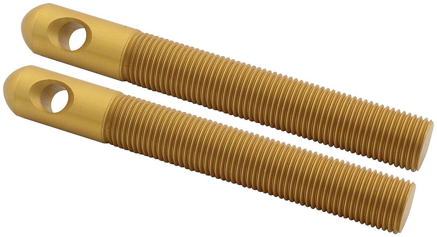 Alum Hood Pins 1/2in 1/4in Holes Gold 2pk Hood Pin Fastener Kits and Components Allstar Performance