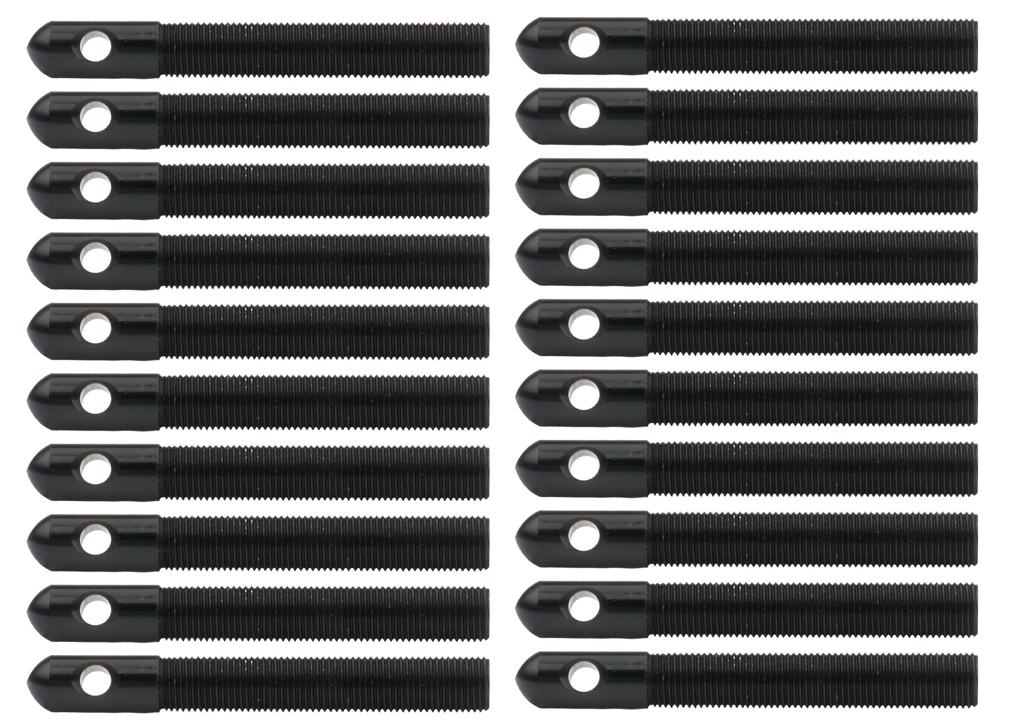 Alum Hood Pins 1/2in 1/4in Holes Black 20pk Hood Pin Fastener Kits and Components Allstar Performance