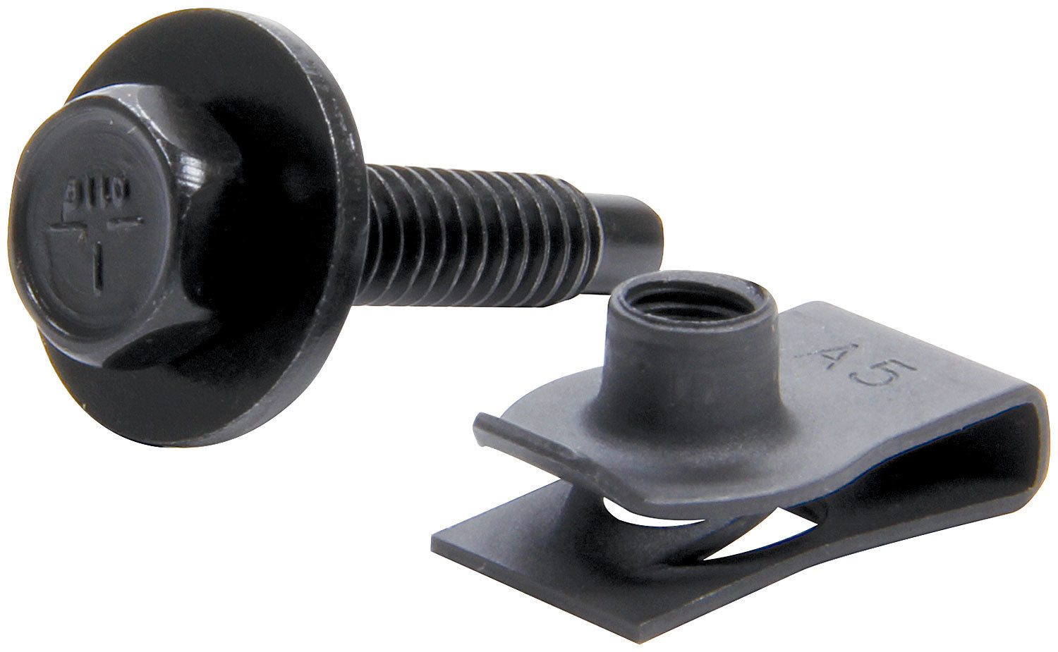 Body Bolt Kit w/ Clips 50pk Black Body Fastener Kits Allstar Performance