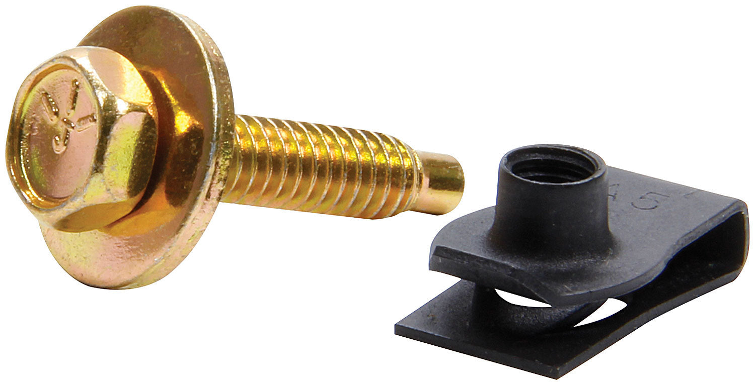 Body Bolt Kit w/ Clips 10pk Gold Body Fastener Kits Allstar Performance