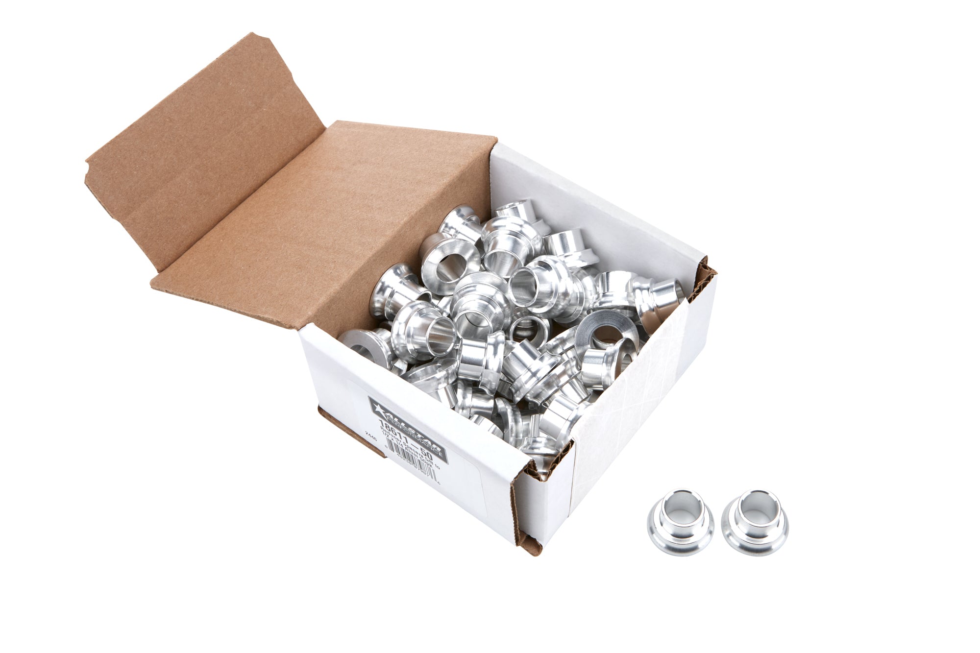 Reducer Spacers 5/8 to 1/2 x 1/4 Alum 50pk Rod End Bushings Allstar Performance