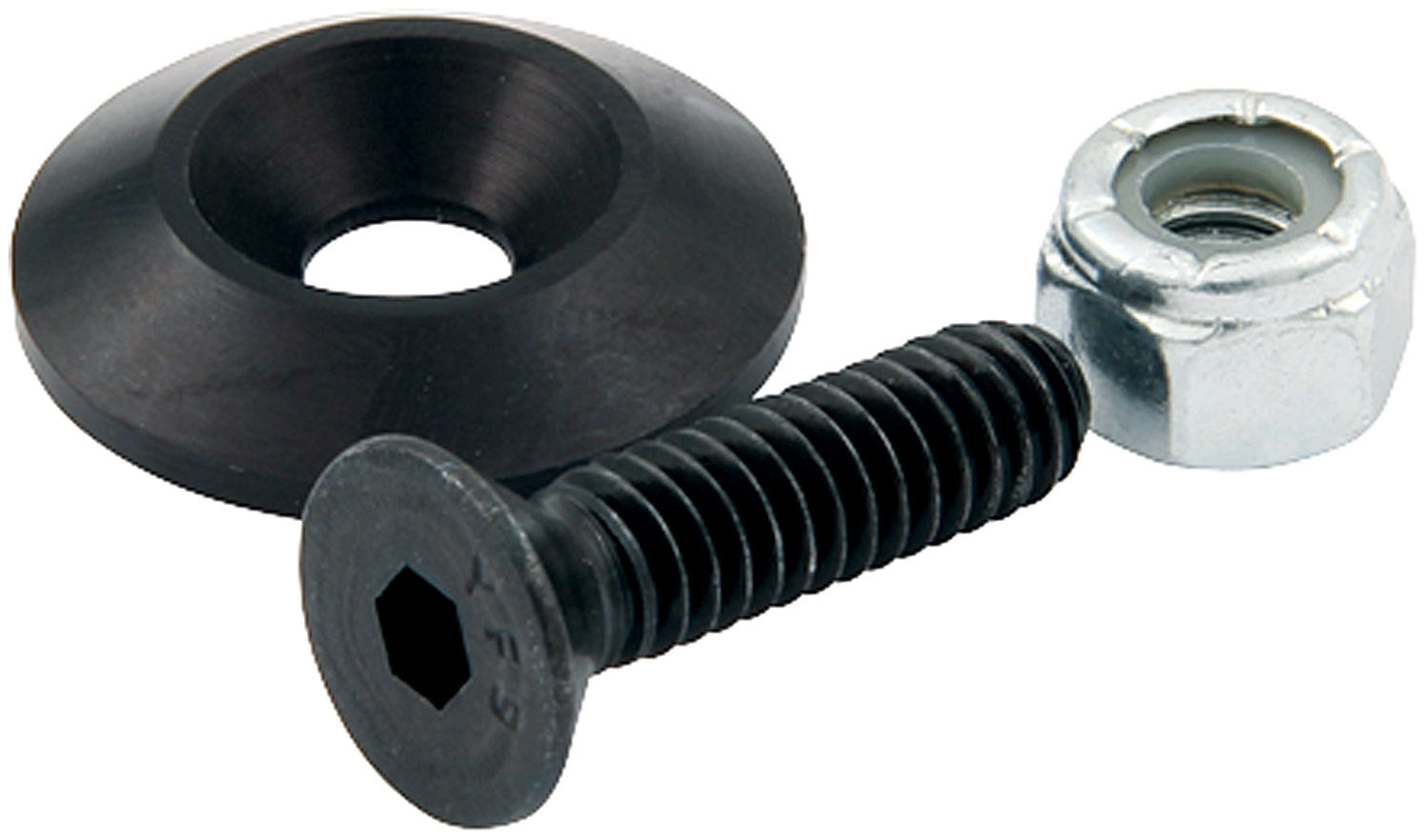 Countersunk Bolts #10 w/1in Washer Black 50pk Body Fastener Kits Allstar Performance
