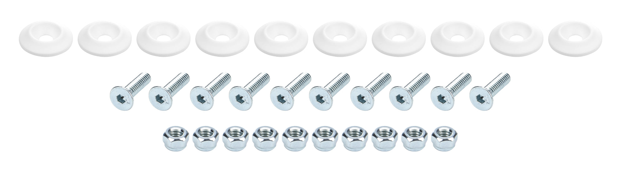 Countersunk Bolt Kit White 10pk Body Fastener Kits Allstar Performance