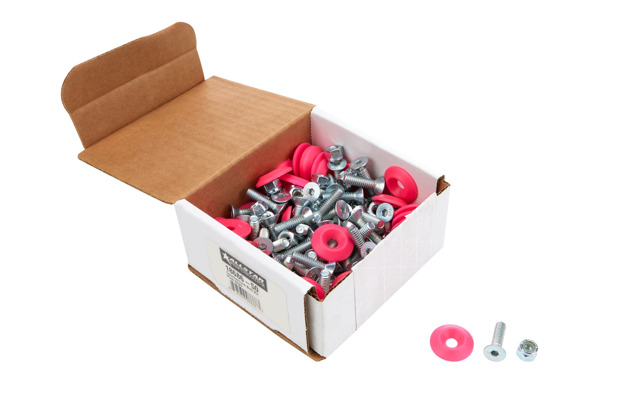 Countersunk Bolt Kit Pink 50pk Body Fastener Kits Allstar Performance