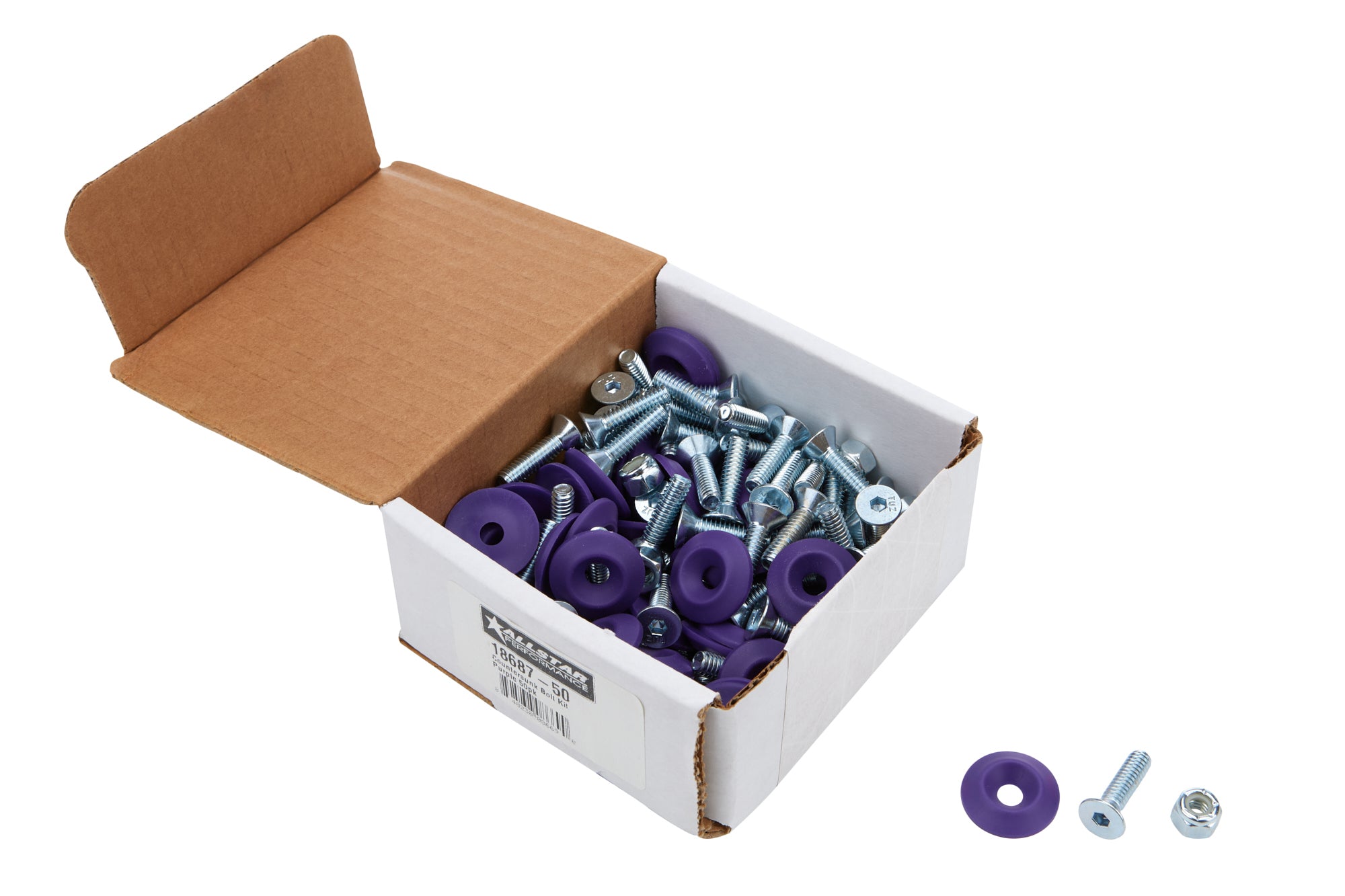 Countersunk Bolt Kit Purple 50pk Body Fastener Kits Allstar Performance