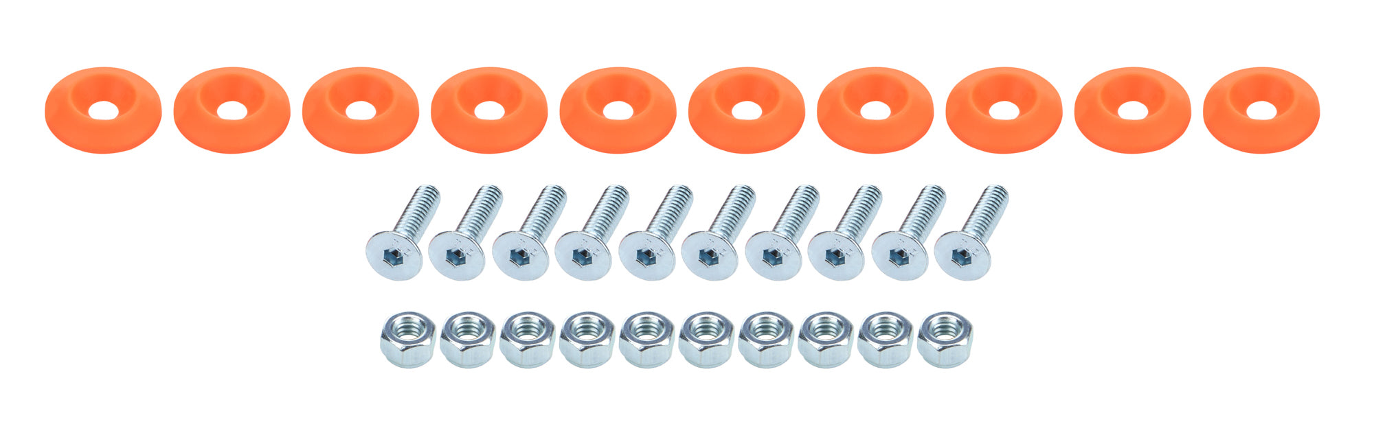 Countersunk Bolt Kit Fluorescent Orange 10pk Body Fastener Kits Allstar Performance