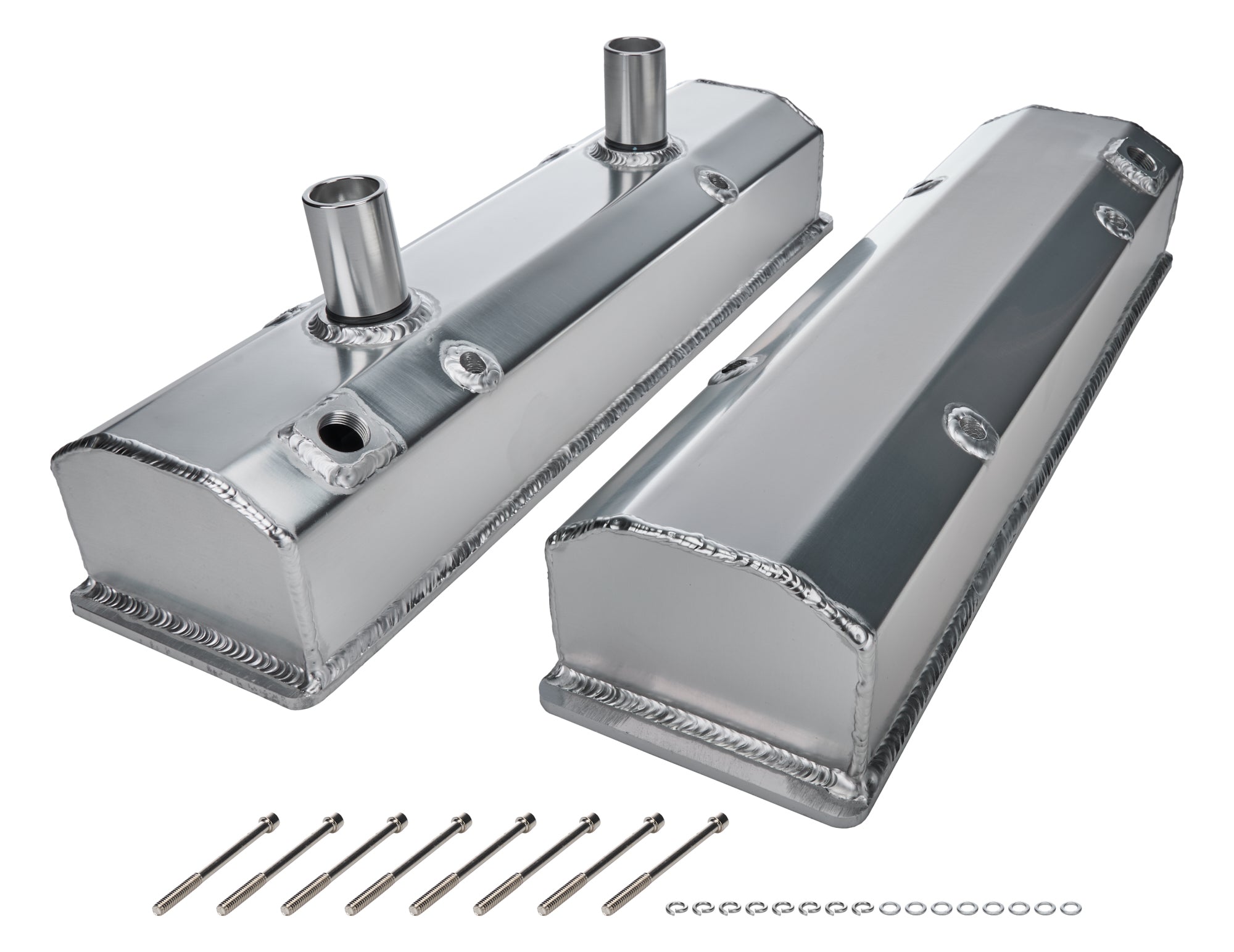 Valve Covers SBC Fab Aluminum w/Tubes Valve Covers Allstar Performance