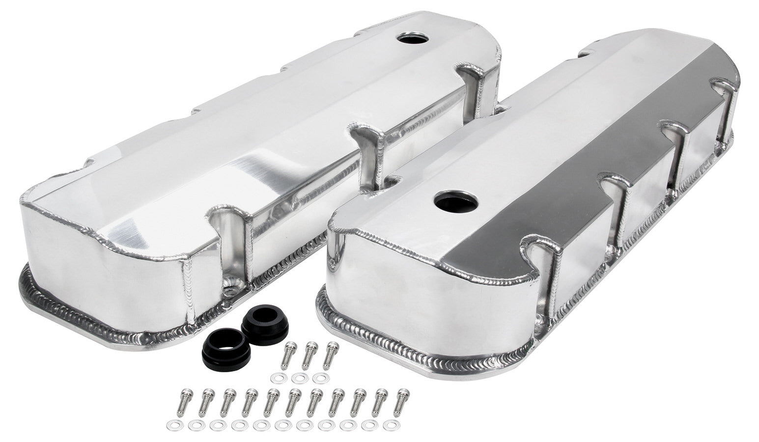 Valve Covers BBC Fab Aluminum w/ Holes Valve Covers Allstar Performance