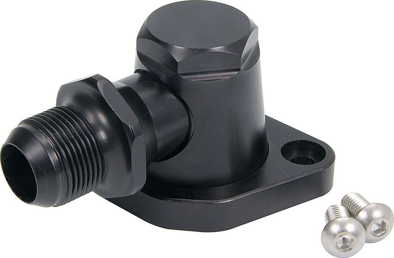 Billet Water Neck 16AN Black Water Necks - Thermostat Housings Allstar Performance