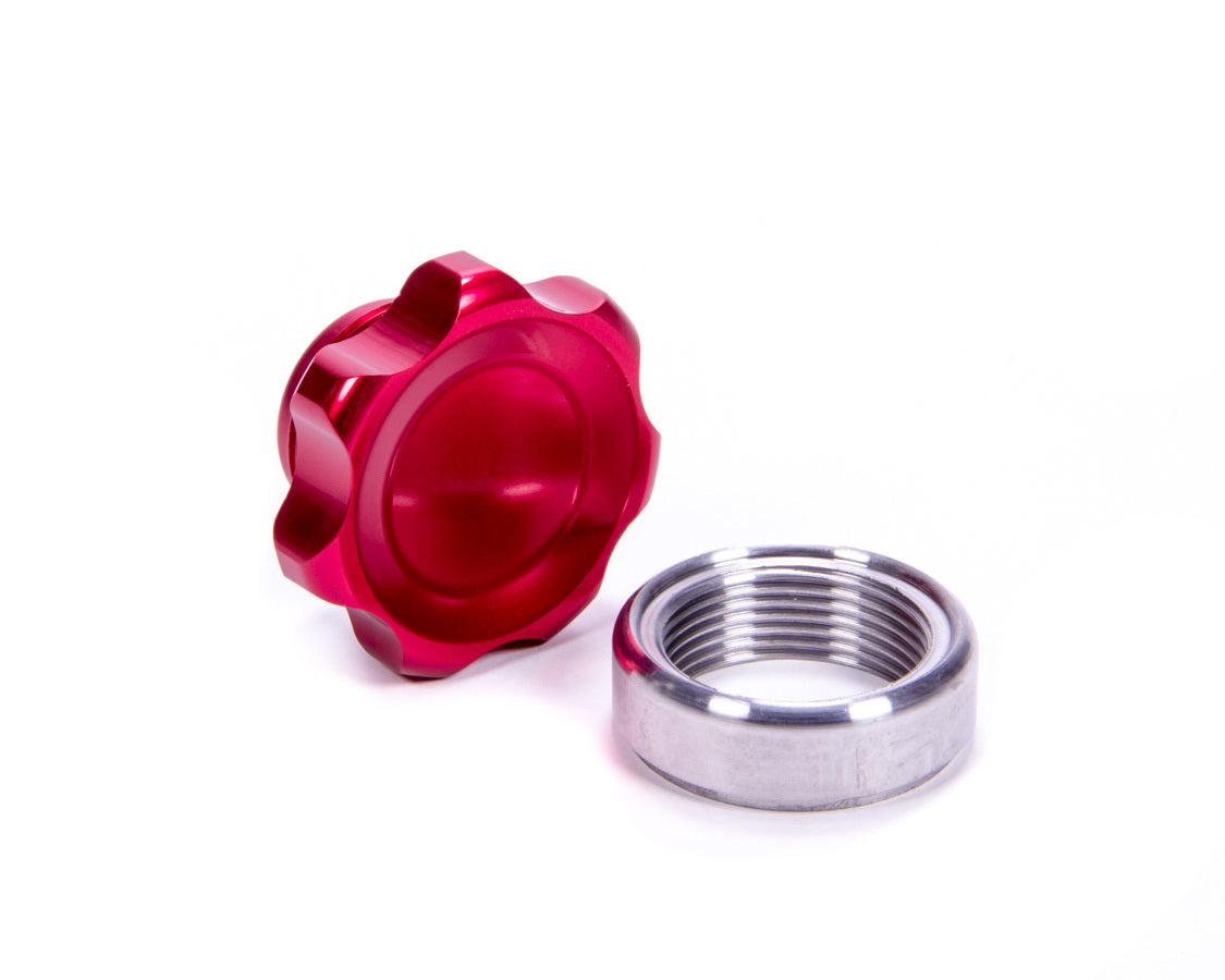 Filler Cap Red with Weld-In Steel Bung Small Universal Caps Allstar Performance