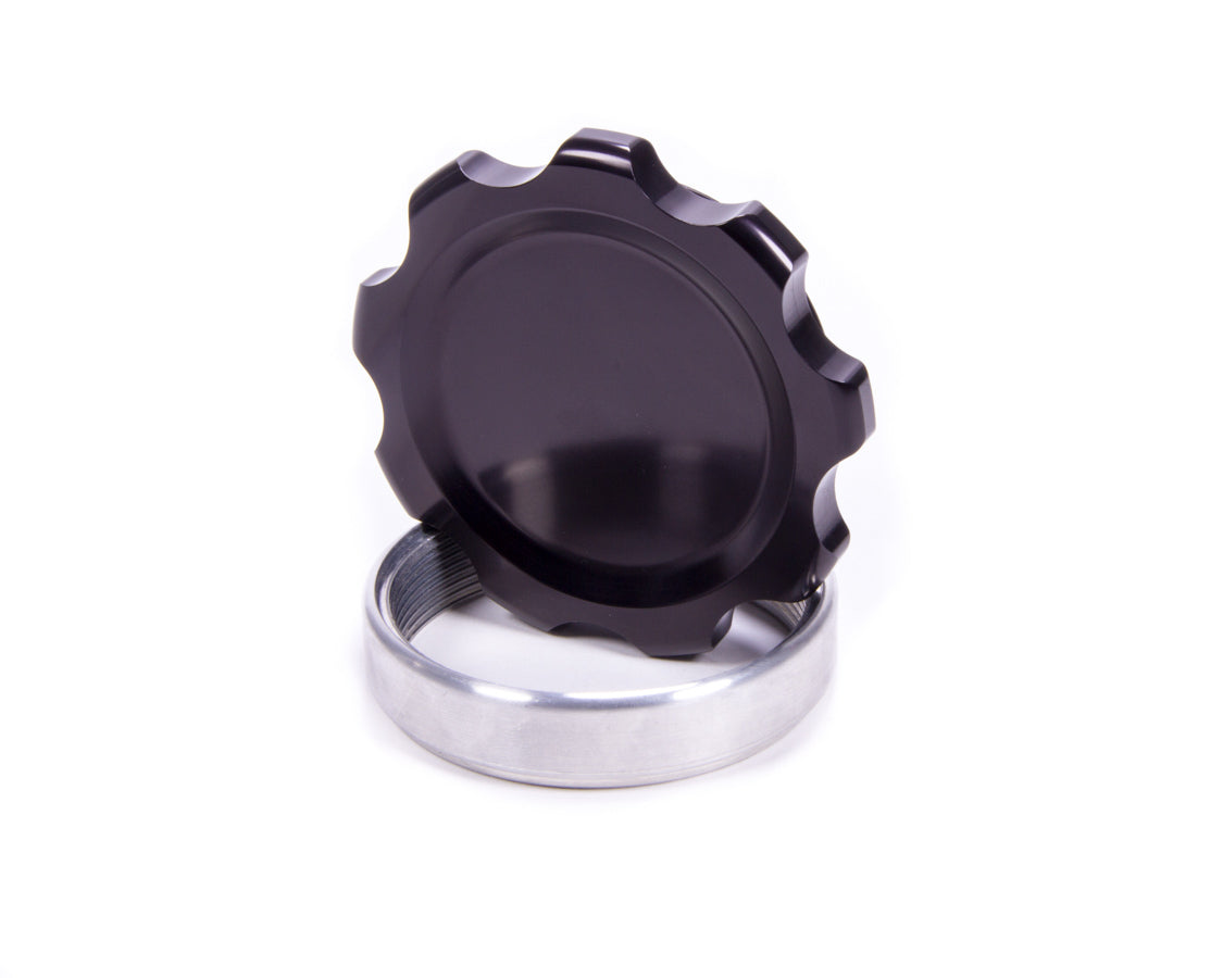 Filler Cap Black with Weld-In Alum Bung Large Universal Caps Allstar Performance