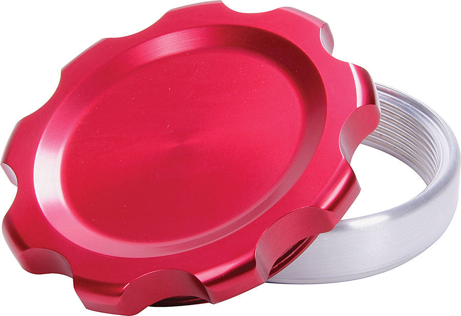 Filler Cap Red with Weld-In Alum Bung Large Universal Caps Allstar Performance