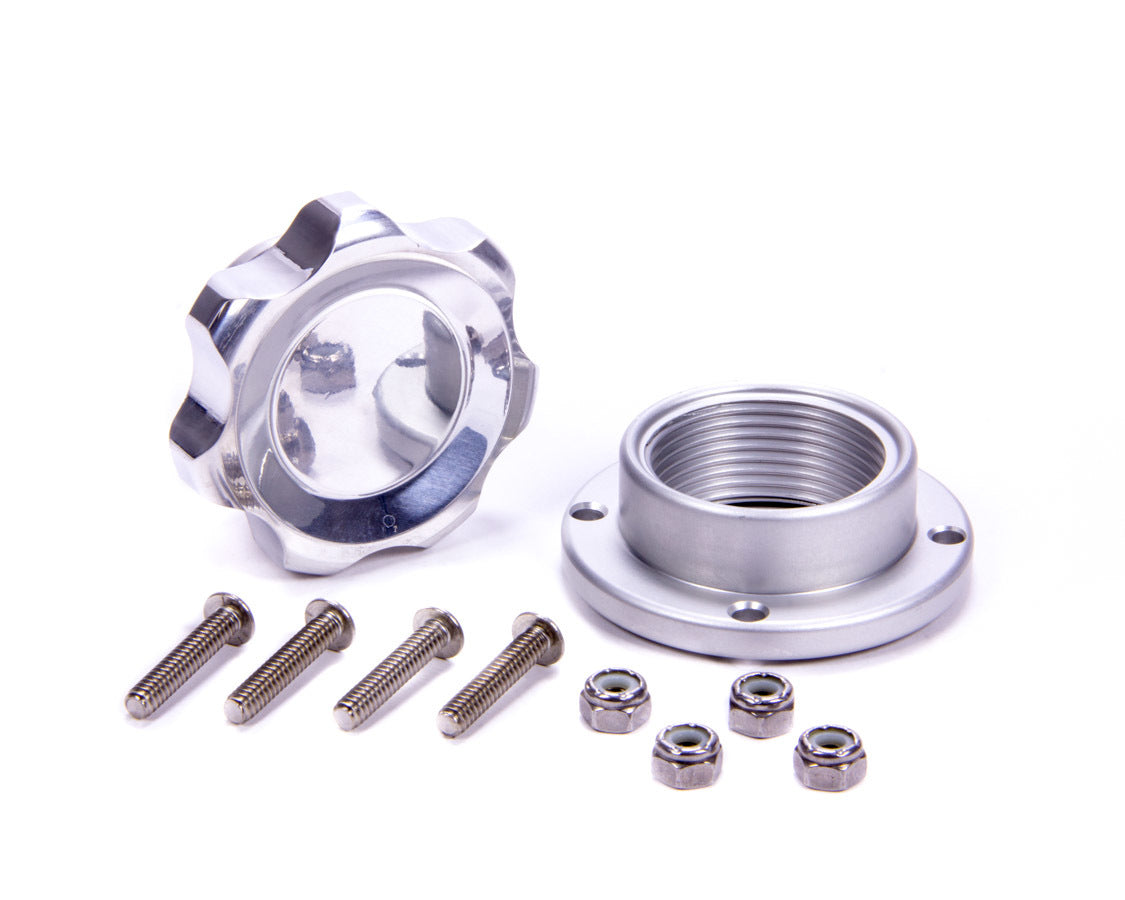 Filler Cap Polished with Bolt-In Alum Bung Small Universal Caps Allstar Performance