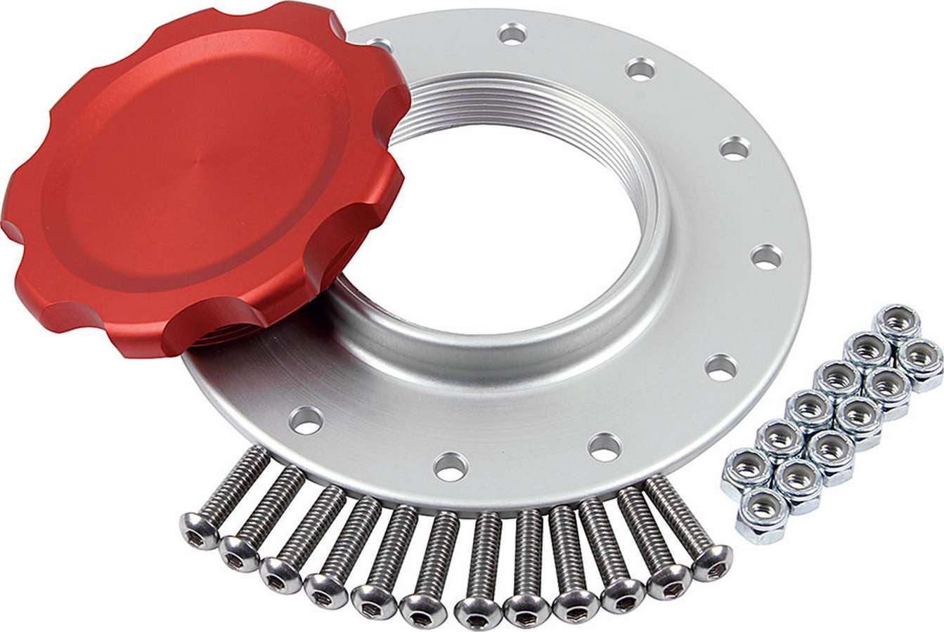 Fuel Cell Cap and Bung RCI/JAZ 12-bolt Red Fuel Cell/Tank Caps Allstar Performance