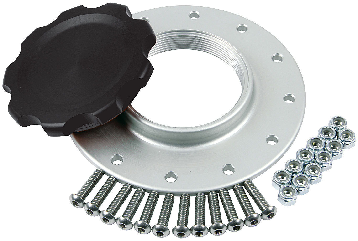 Fuel Cell Cap and Bung RCI/JAZ 12-Bolt Black Fuel Cell/Tank Caps Allstar Performance