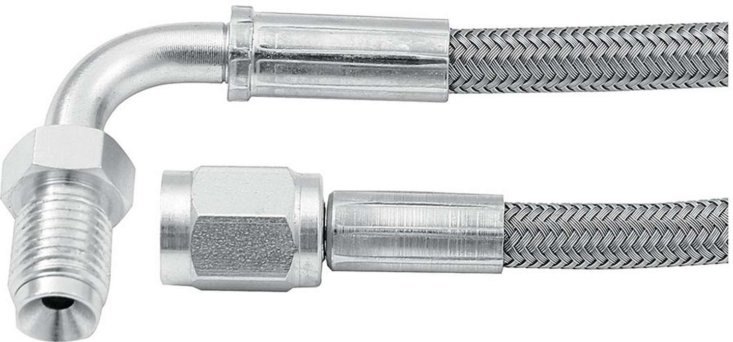 24in #3 Line -3 Str/90 Deg 3/8-24 Inv Flr AN Hose Assembly Allstar Performance
