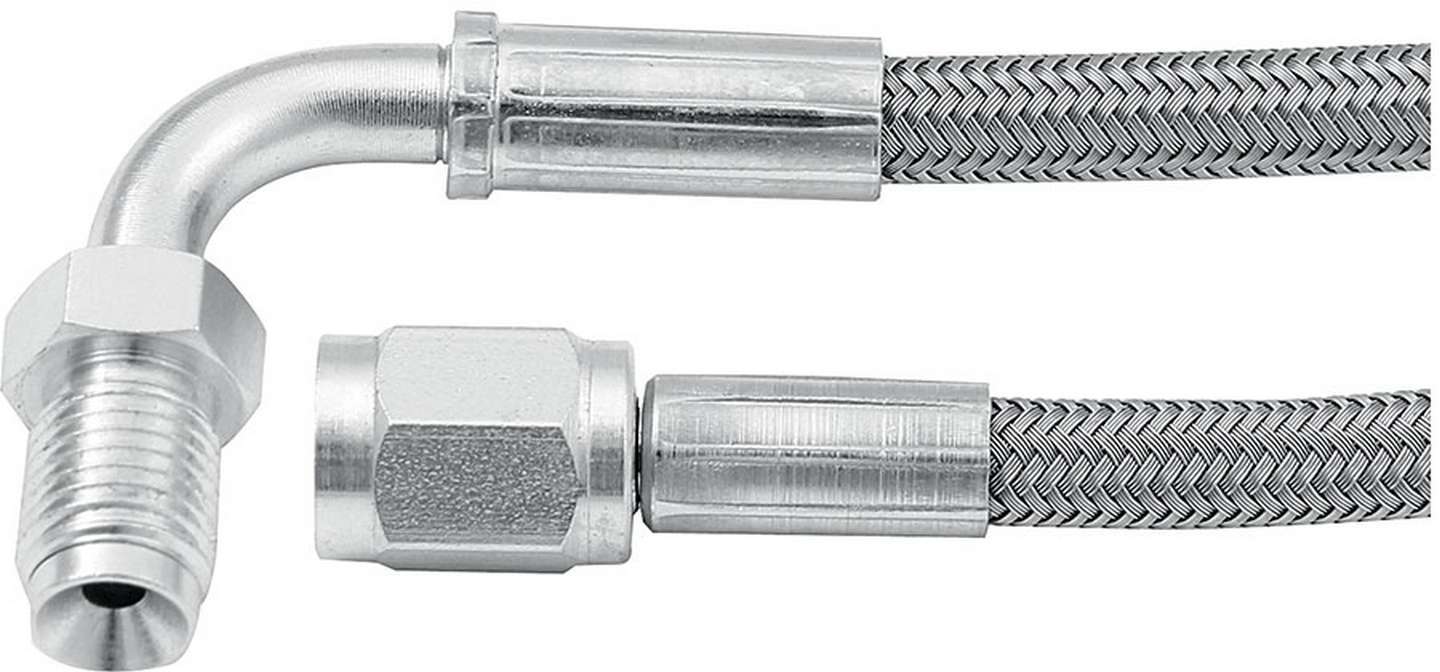 36in #3 Line -3 Str/90 Deg 3/8-24 Inv Flr AN Hose Assembly Allstar Performance