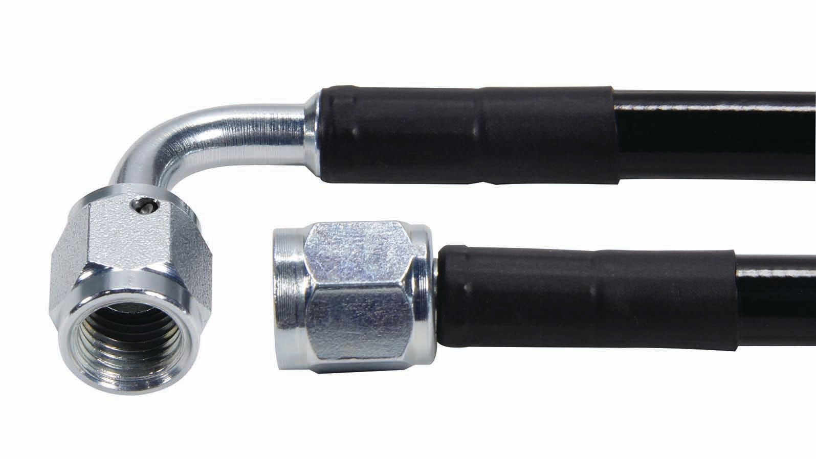Coated Braided Line 12in #4Hose -4Str/-4 90 Steel AN Hose Assembly Allstar Performance