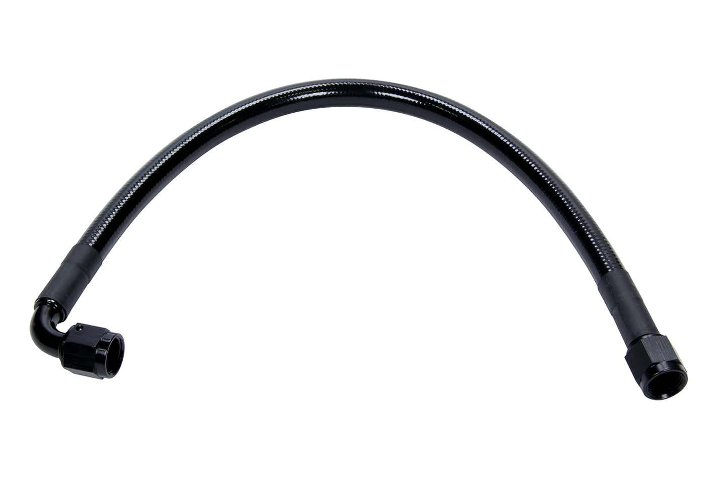 Coated Braided Line 12in #6 Hose -6 Str/-6 90 Deg AN Hose Assembly Allstar Performance