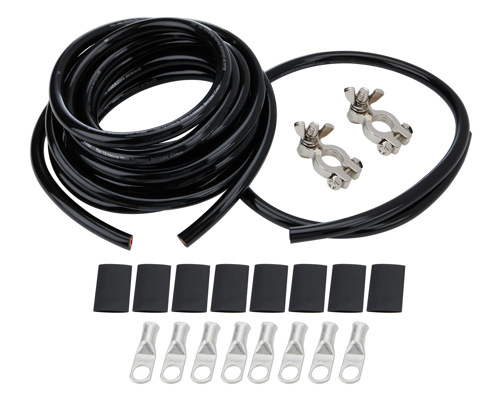 Battery Cable Kit 4 Ga. 1 Battery All Black Battery Cables Allstar Performance