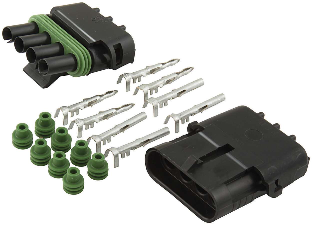 4-Wire Weather Pack Connector Kit Flat Wiring Connectors and Terminals Allstar Performance