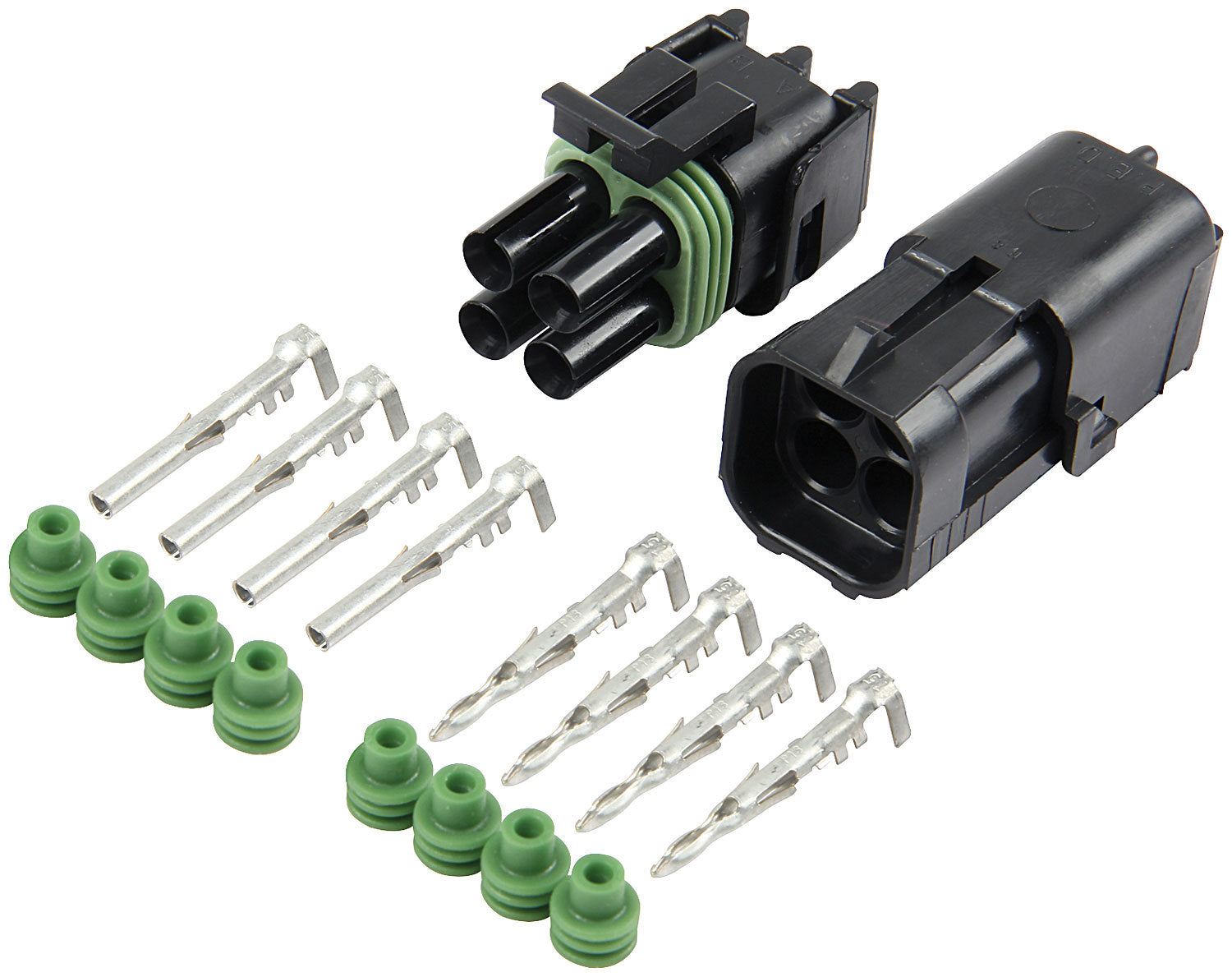 4-Wire Weather Pack Connector Kit Square Wiring Connectors and Terminals Allstar Performance