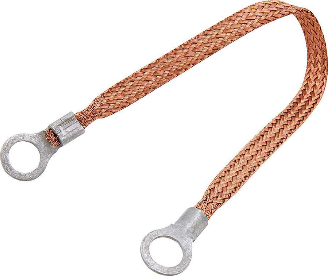 Copper Ground Strap 9in w/ 1/4in Ring Terminals Ground Straps Allstar Performance