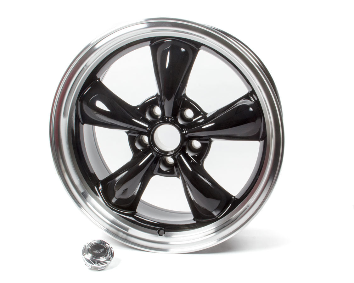 18x8 Torq Thrust M Wheel Gloss Black Machined Lip Wheels American Racing