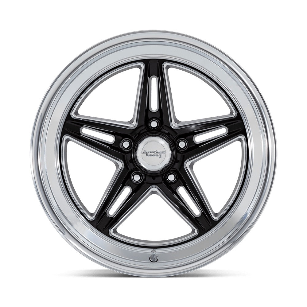 18x10 Goove Wheel 5x4.5 Bolt Circle Gloss Black Wheels American Racing