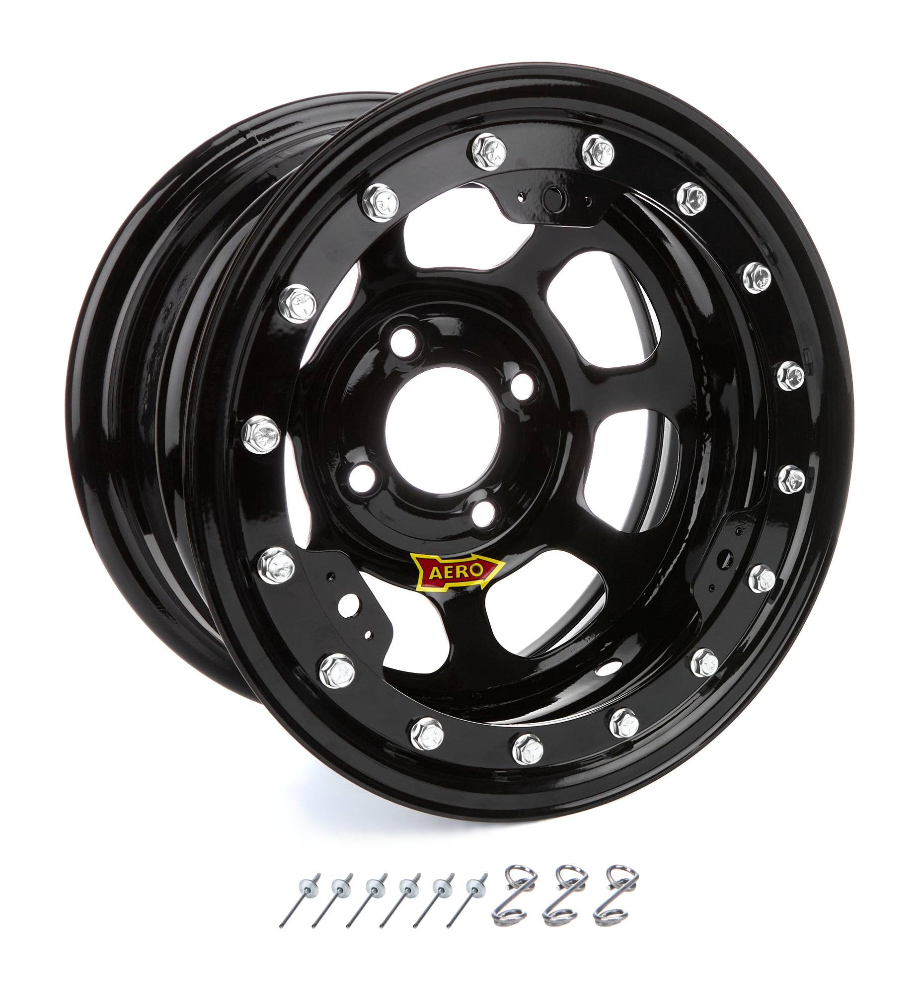 13x7 2in. 4.25 Black Beadlock Wheels Aero Race Wheels