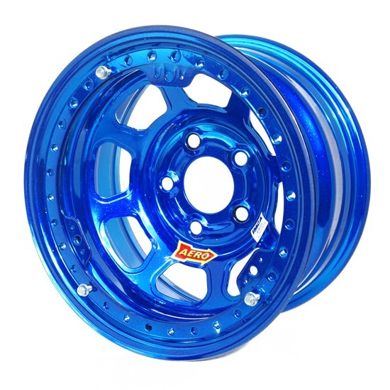 15x8 4in 5.00 Blue Chrome Beadlock Wheel Wheels Aero Race Wheels
