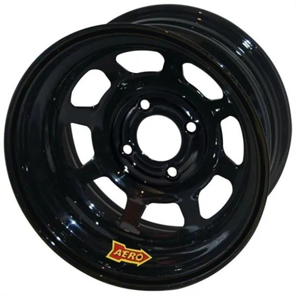Wheel 15x7 4x4.25 1in BS Black Wheels Aero Race Wheels