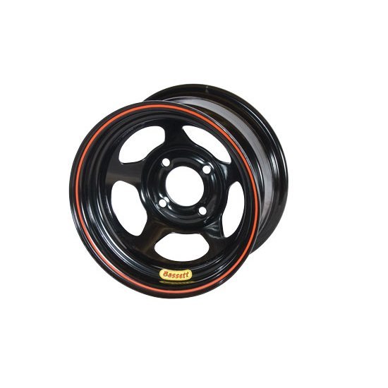 Wheel 13x8 4x4.25in 3in BS Black Wheels Bassett