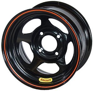 13x8 4x4.25in 4in BS Black Wheels Bassett