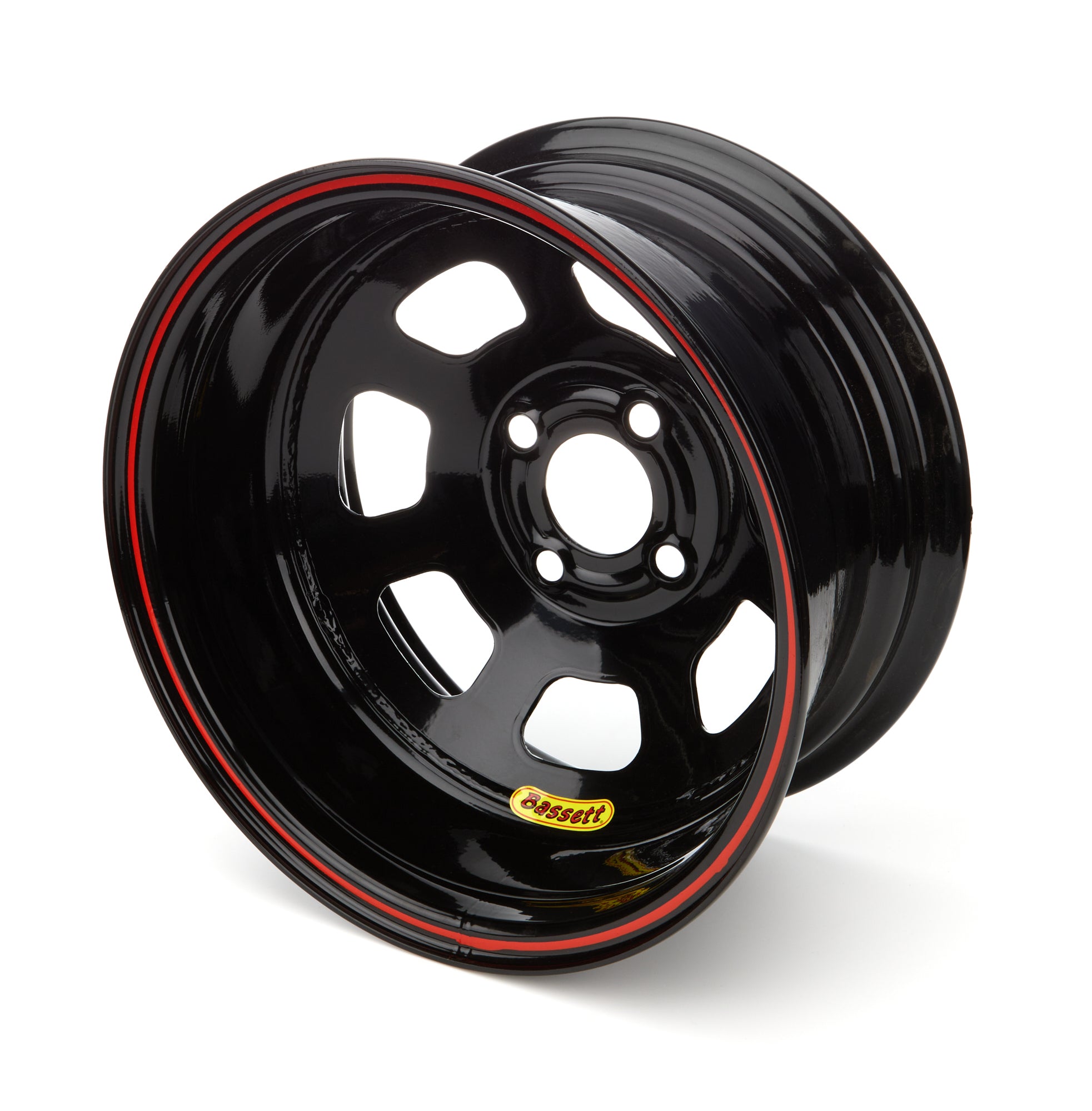 Wheel 14x7 D-Hole 4x 4.25in 1in BS Black Wheels Bassett