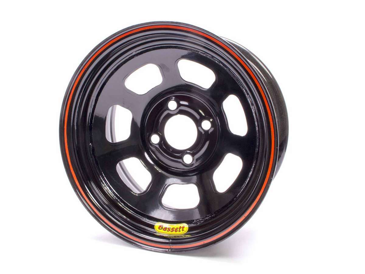 Wheel 14x7 D-Hole 4x4.25 in 3in BS Black Wheels Bassett