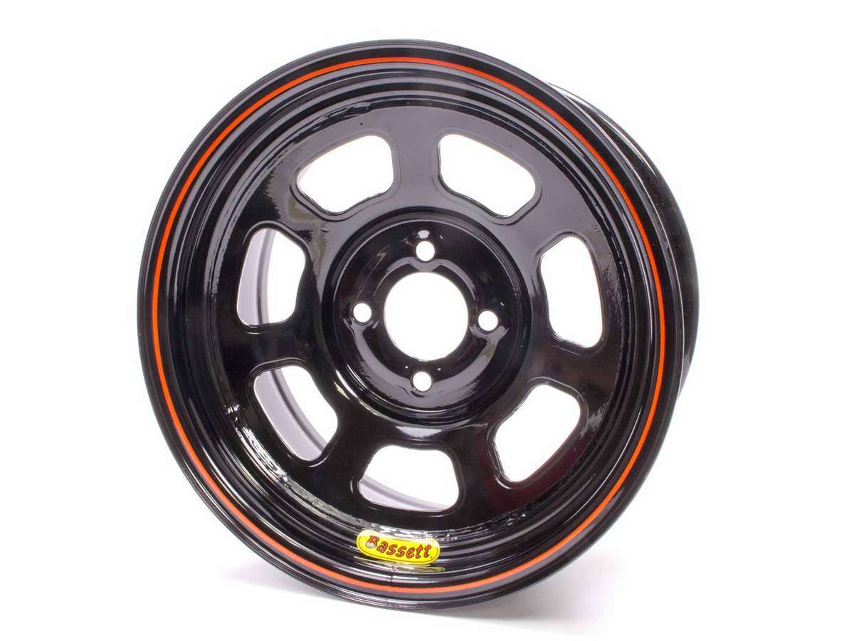 Wheel 14x7 D-Hole 4x4.25 in 4in bs Black Wheels Bassett