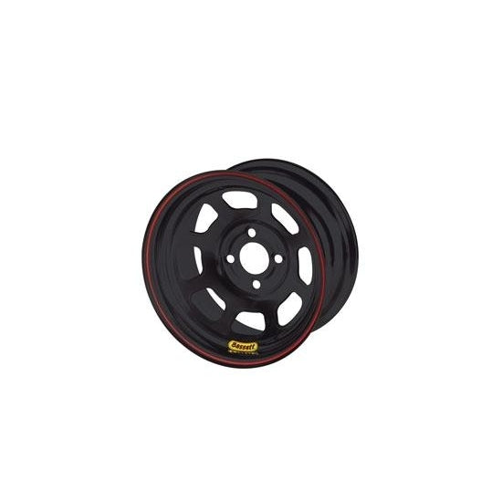 14x8 4x4.25in 2in BS Black Wheels Bassett