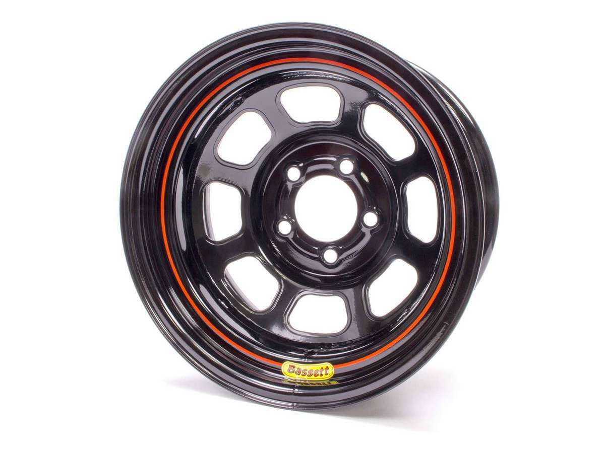 15x7 5x5 3.75in BS Black Rolled Wheel Wheels Bassett