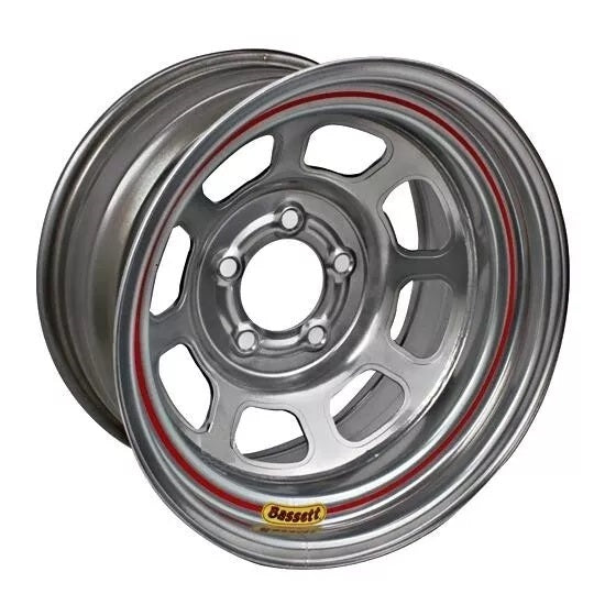 Wheel 15x7 5x4.5 3.75in BS Silver Spun Wheels Bassett