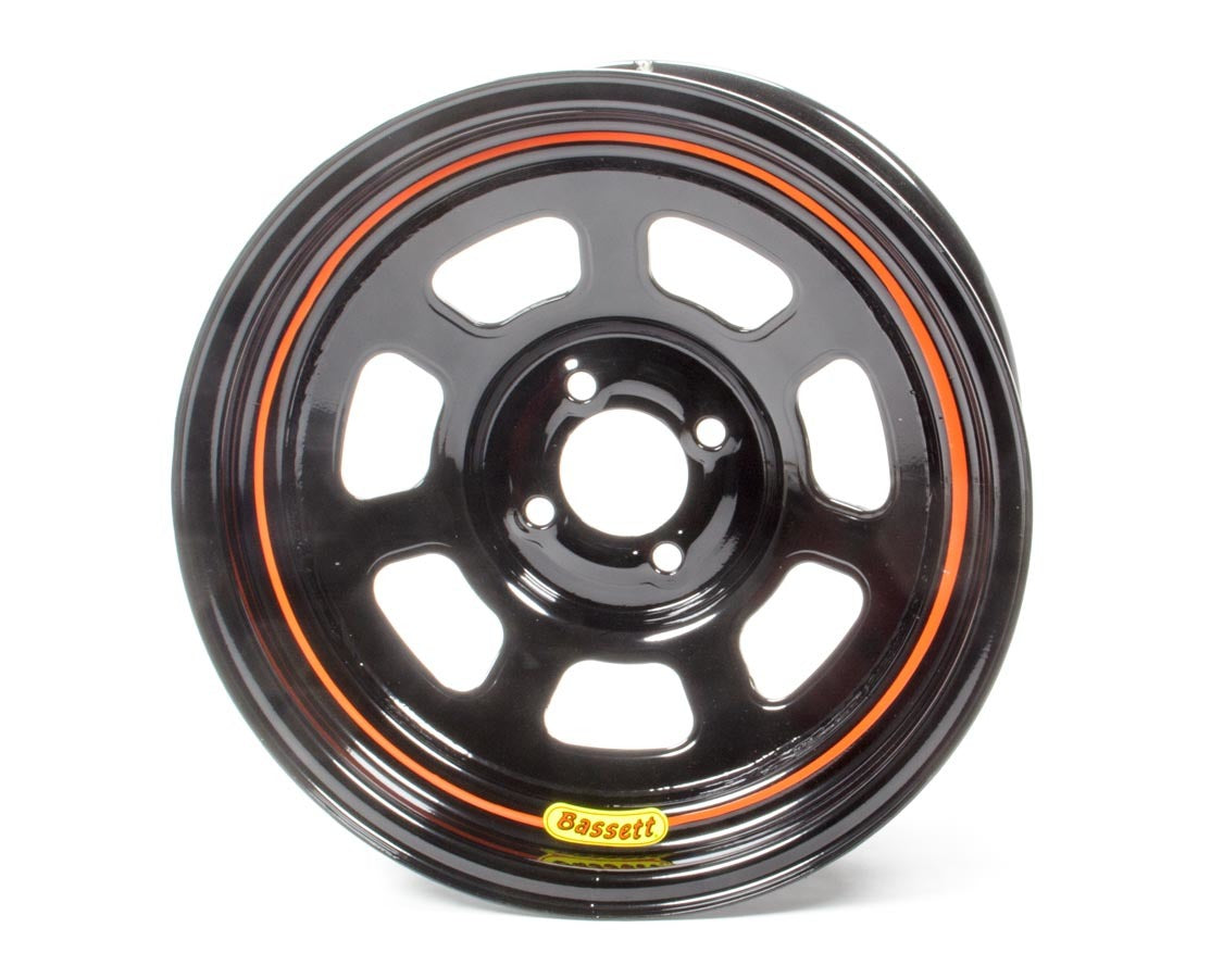 Wheel 15x7 4x100mm D- Hole 4in BS Black Wheels Bassett