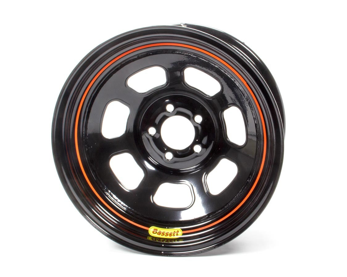 Wheel 15x7 5x100mm D- Hole 3in BS Black Wheels Bassett
