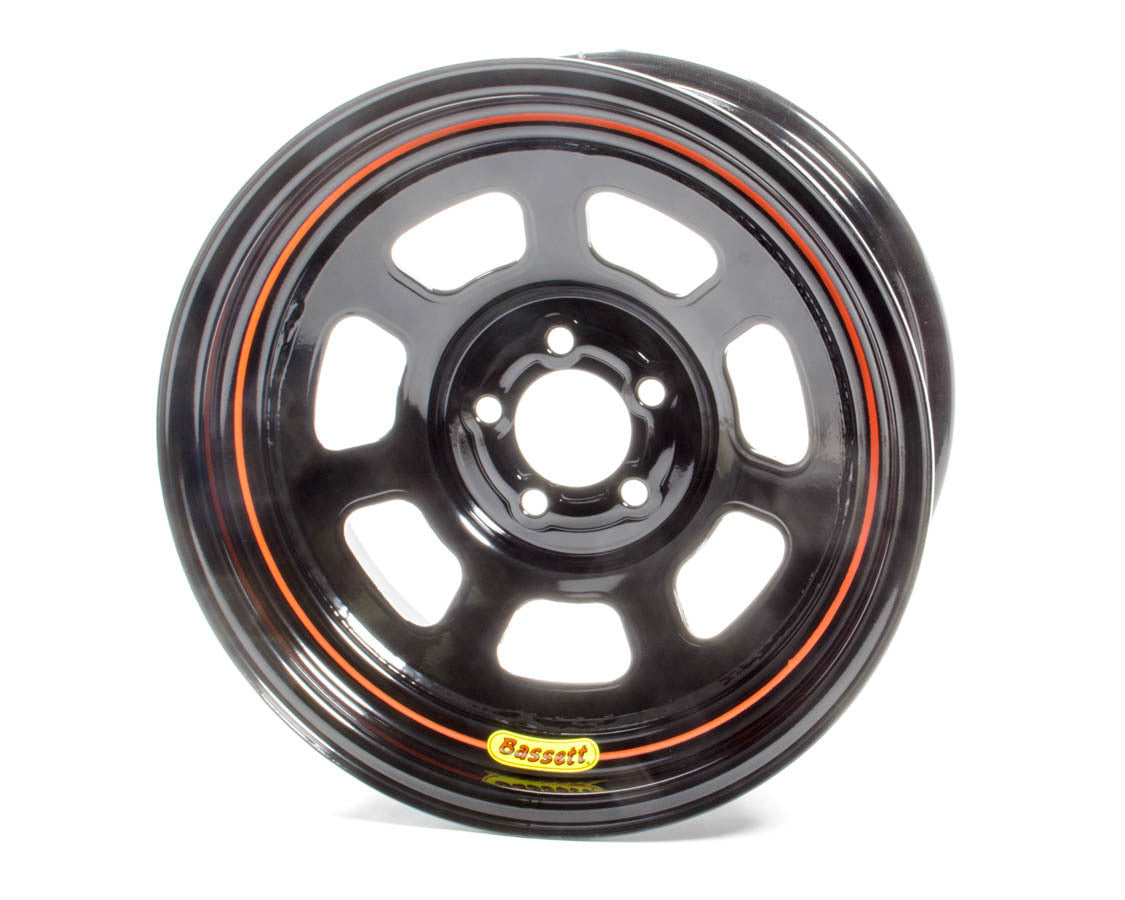 Wheel 15x7 5x100mm D- Hole 4in BS Black Wheels Bassett