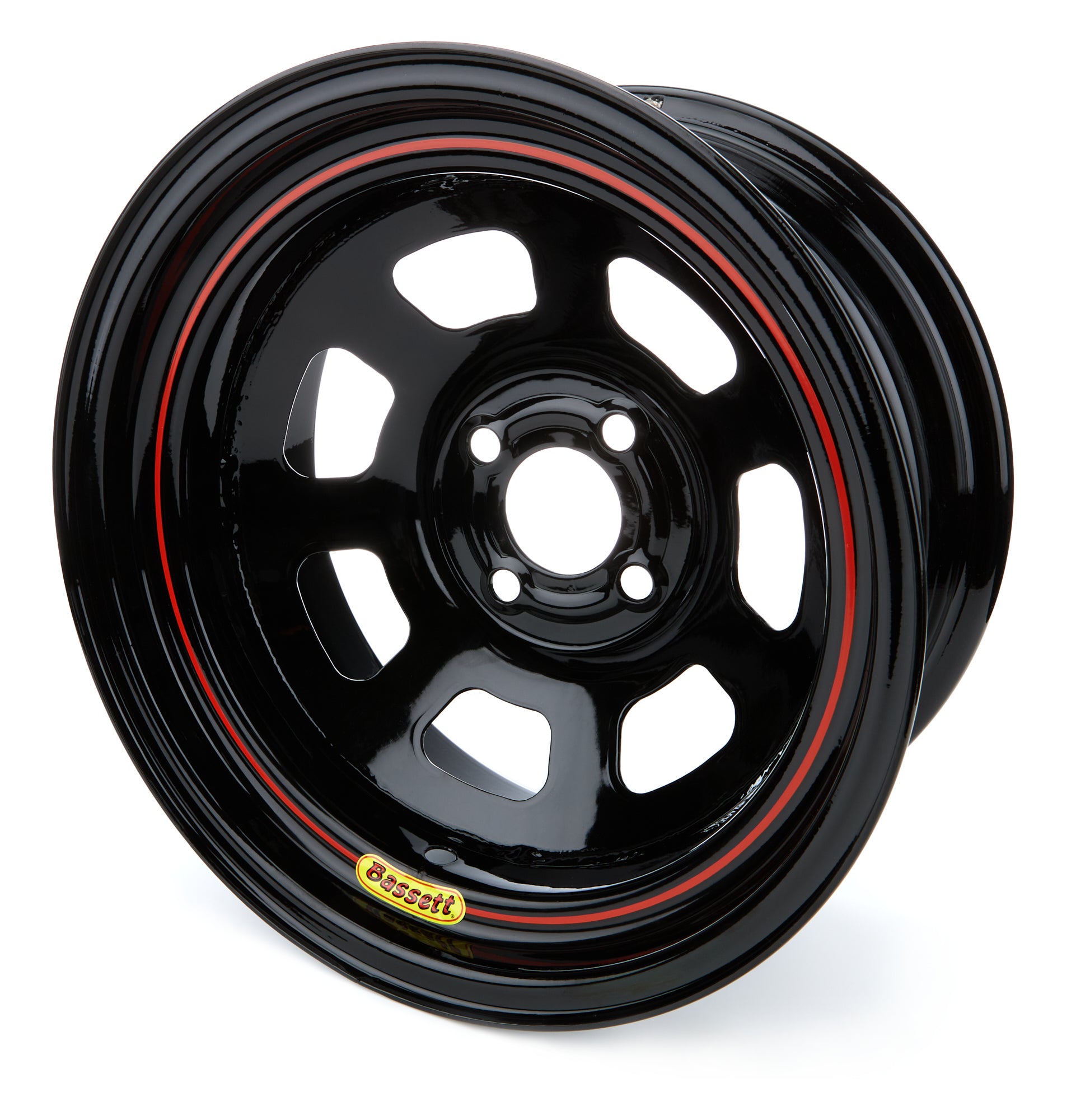 Wheel 15x7 4x4.25 2in BS D-Hole Lite Black Wheels Bassett