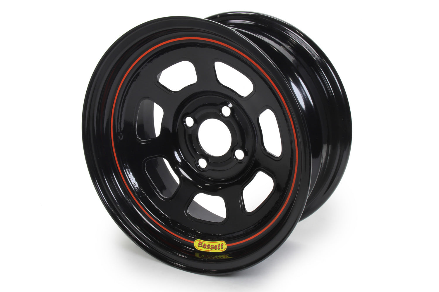 15x7 4x4.25 3in BS D-Hole Lite Black Wheels Bassett