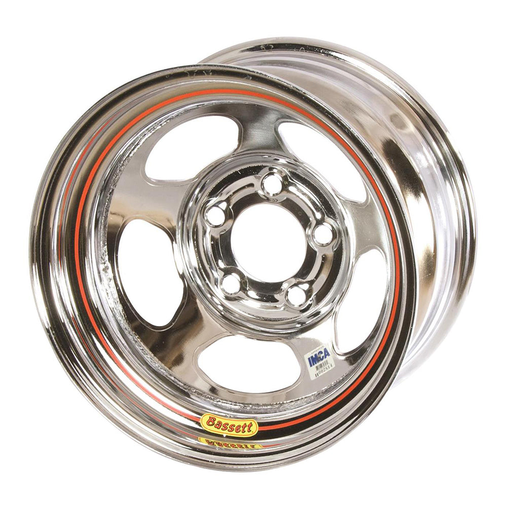 15x8 IMCA Chrome Inertia 5x5 Wheels Bassett