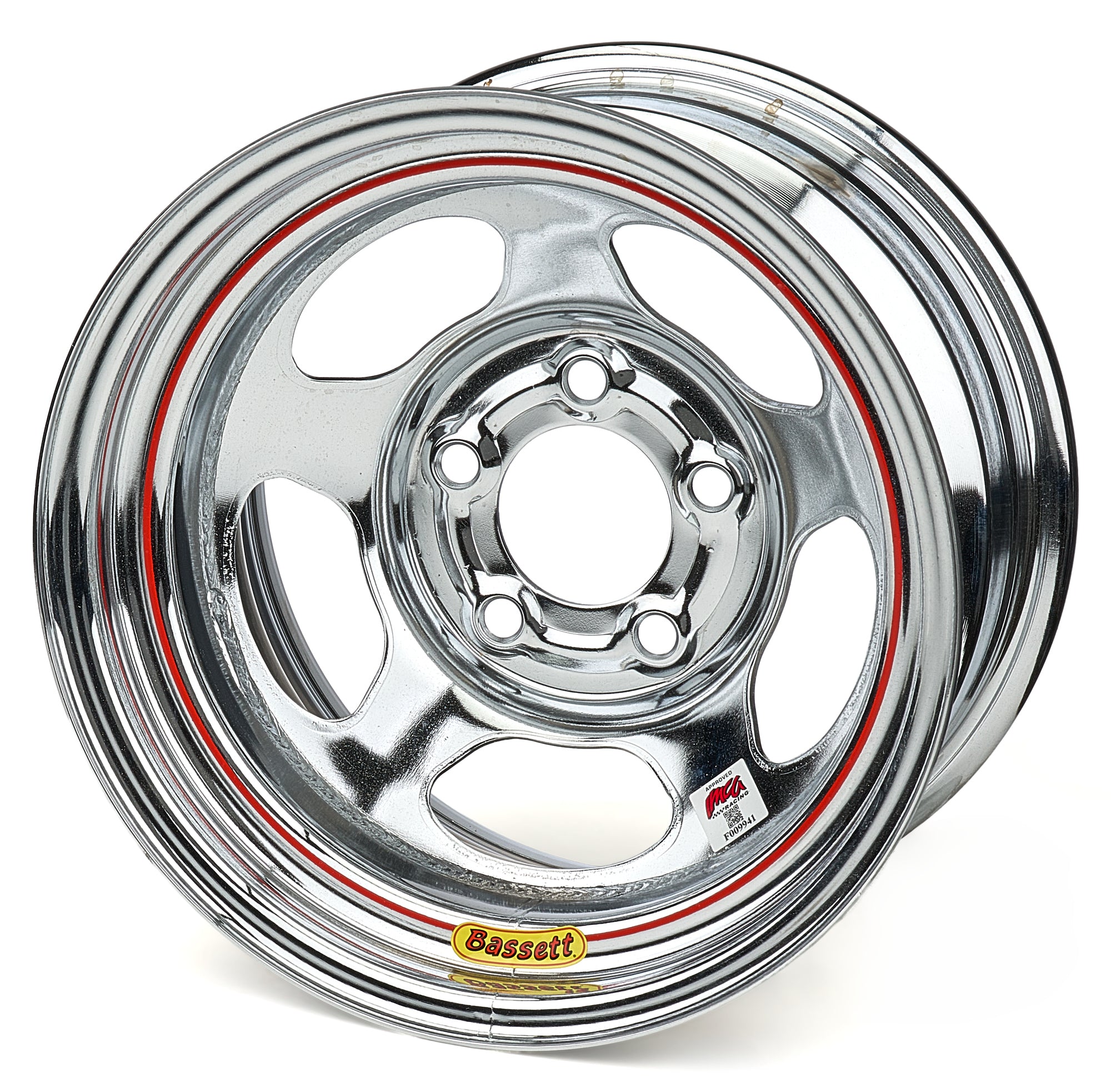 Wheel 15x8 IMCA Chrome Inertia 5x8 Wheels Bassett