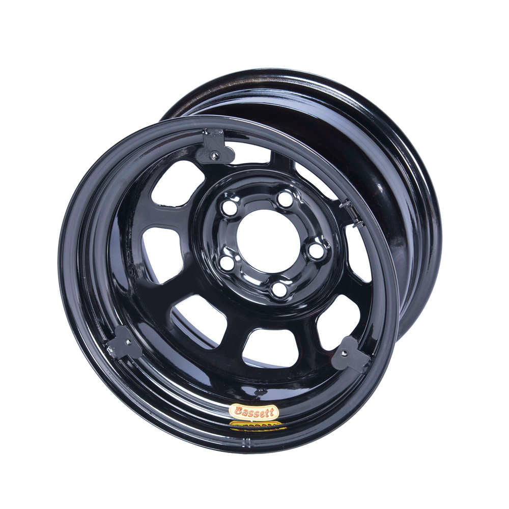 15x8 IMCA Wheel D-Hole Black 5x5 w/ Tabs Wheels Bassett