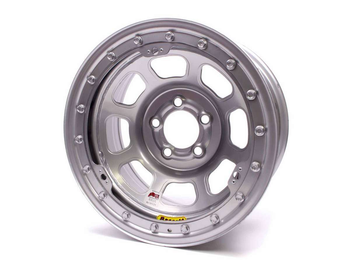 15x8 IMCA B/Lock Wheel D-Hole Silver 5x5 Wheels Bassett