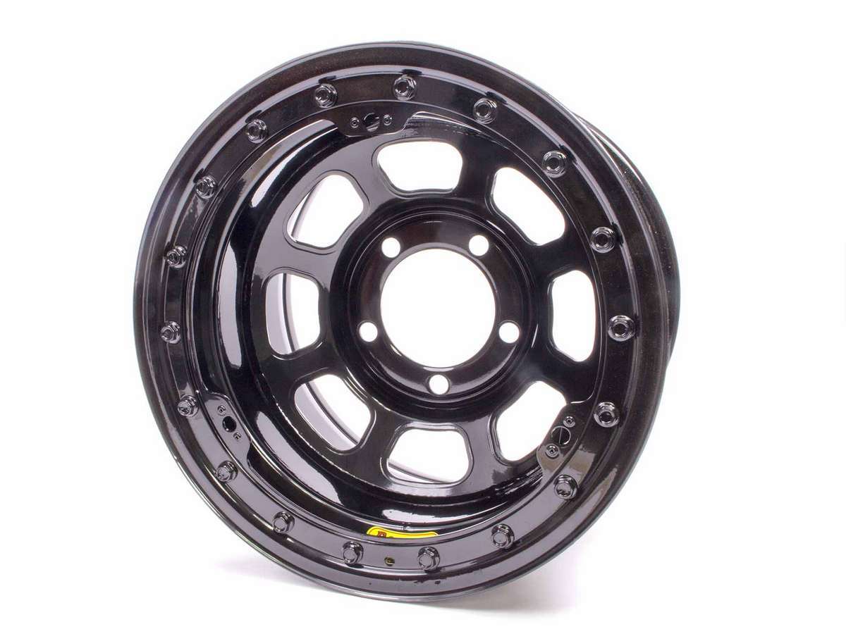 15 x 8.75 B/L Black 5x5 2in BS D-Hole Wheels Bassett